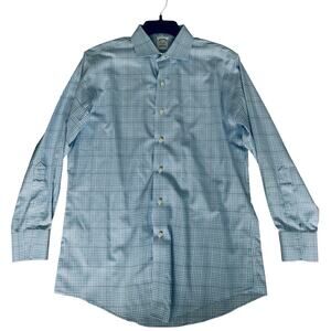 Brooks‎ Brothers Button Down Long Sleeve Blue Checkered Shirt NWOT Supima Cotton